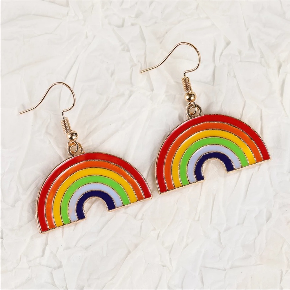 New Classic Charm Dangle Cute Rainbow Earrings - Picture 3 of 14